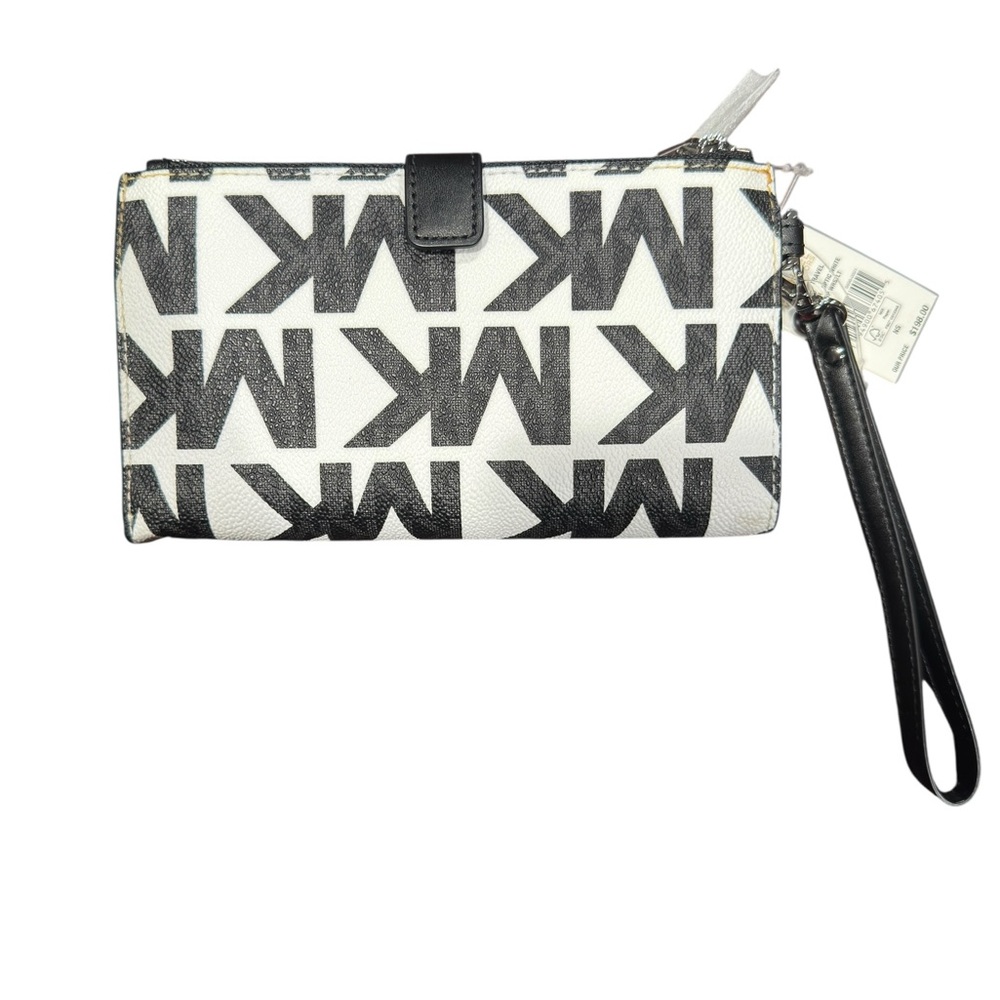 Michael Kors Monogram Black and White Wristlet